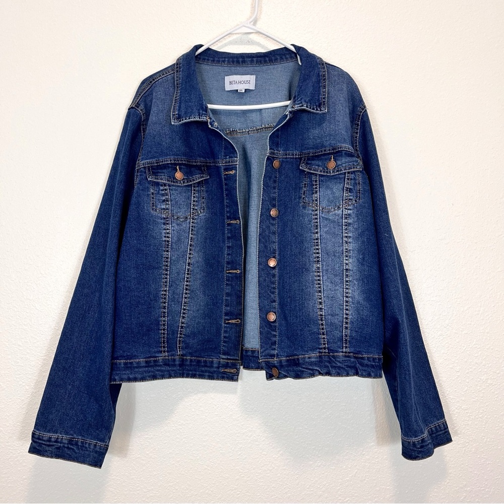 Vintage Beta House Denim Jean Jacket Blue Size 3XL